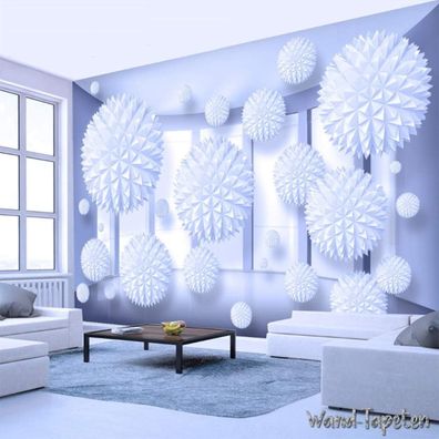 Vlies Fototapete Wandtapete Wandbilder 3D Abstrakte Raum Polygonkugel 4343