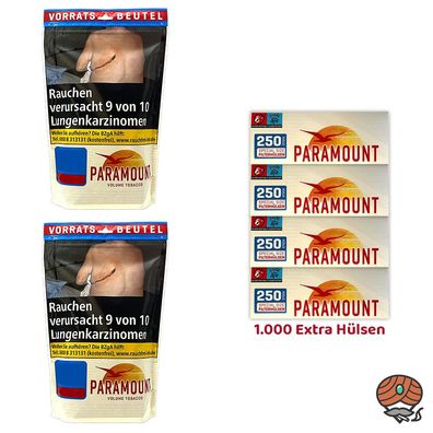 Paramount Volumentabak Beutel 2x 170g, 1000 Extra Hülsen