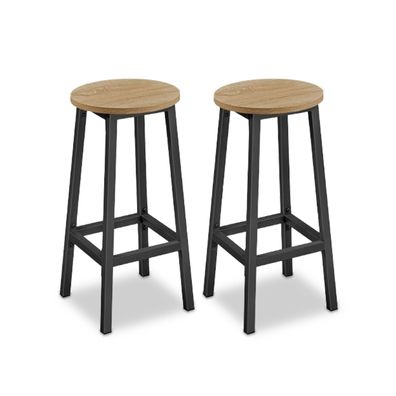 Best For Home Barhocker 2er-Set - Runder Küchen- & Tresenhocker mit Fußstütze 65?cm