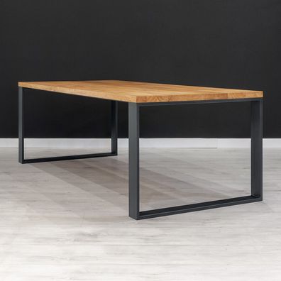 Industrieller Mova-Tisch, Massivholz Eiche