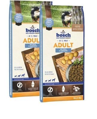 2x15kg Bosch Adult Fisch & Kartoffel Hundefutter * * * TOP PREIS * * *