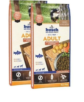 2x15kg Bosch Adult Lachs & Kartoffel Hundefutter * * * TOP PREIS * * *