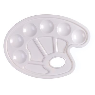 Multi Farb Misch Palette weiß 10 Mulden ovale Farbpalette Mischpalette