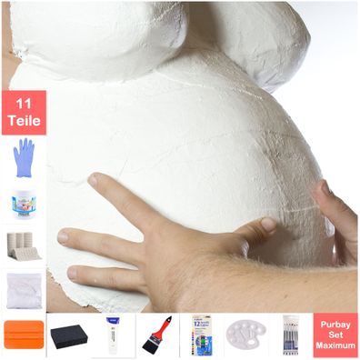 Purbay Premium Babybauch Gipsabdruck Set Maximum