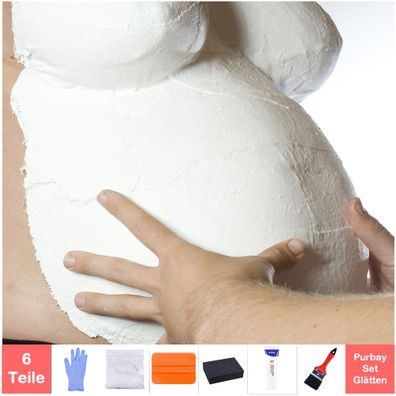 Purbay Premium Babybauch Gipsabdruck Set Glätten