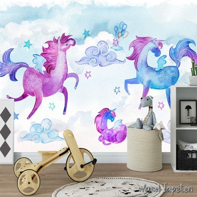 Vlies Fototapete Wandtapete Wandbilder Handgemaltes Aquarell Kinderzimmer 4350