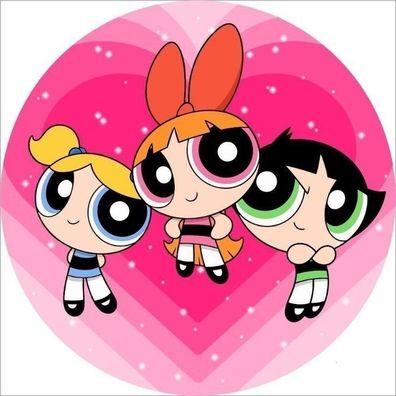 Tortenaufleger Powerpuff Girls Essbar Zuckermasse Tortenbild Deko + 4 Muffin