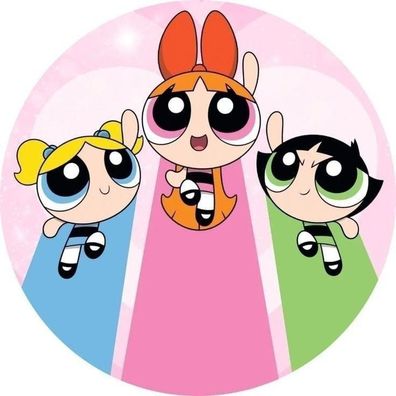 Tortenaufleger Powerpuff Girls Essbar Zuckermasse Tortenbild Deko + 4 Muffin P3