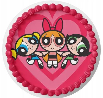 Tortenaufleger Powerpuff Girls Essbar Zuckermasse Tortenbild Deko + 4 Muffin P5