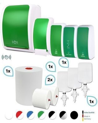 Hygiene-komplett-set SENSOR: Handtuch-, Schaumseifen-, Desinfektions-, Toilettenpapie