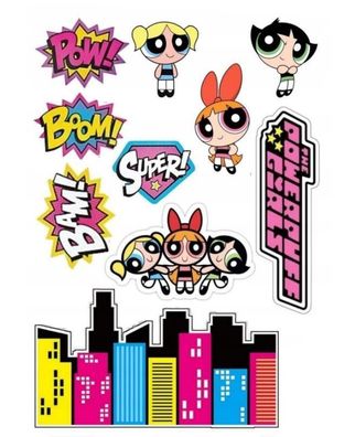 Tortenaufleger Powerpuff Girls Personalisierter Essbare Tortendekoration Fondant P2