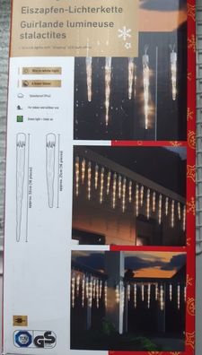 Livarno home Eiszapfenvorhang Lichterkette mit LED-Blinkeffekt warmweiß