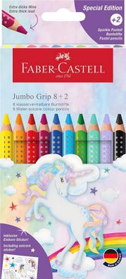 Faber Castell Buntstift Grip Jumbo 5,3 mm Einhorn 8 + 2 Etui