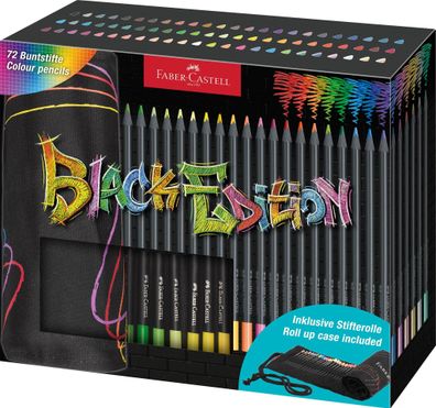 Faber Castell Buntstift BlackEdition 3,3 mm Stifterolle 72er