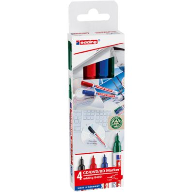 Edding CD-DVD-BD-Marker permanent 8400 0,5-1 mm 4er-Set FS