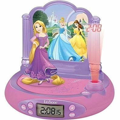 Lexibook Disney Princess Rapunzel Clock Radio With Projector, Built-In