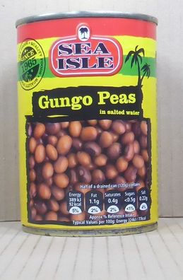 400gr. Gungo Peas / braune Straucherbsen in Salzwasser von Sea Isle, Jamaika
