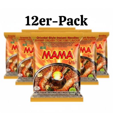 12er-PAck MAMA Instantnudeln Shrimp Creamy Tom Yum 55g