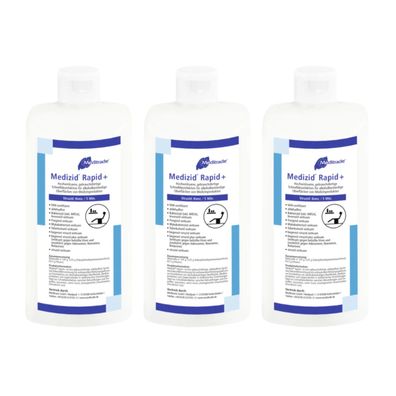 Meditrade Medizid Rapid+ Flächendesinfektion 3x 500ml Sprühflasche