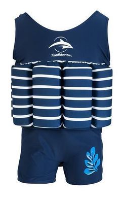 Konfidence Badeanzug Float Suit mit integriertem Auftrieb blau/weiß