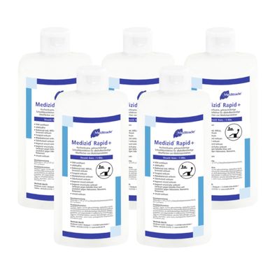 Meditrade Medizid Rapid+ Flächendesinfektion 5x 500ml Sprühflasche