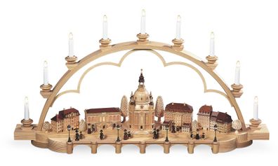 Lichterbogen Schwibbogen Alt Dresden groß natur elektr. beleuchtet (230V)