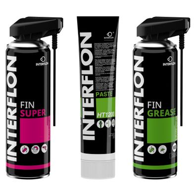 Interflon Fin Super Grease HT 1200 Montagepaste Schmiermittel Fett Kriechöl Set