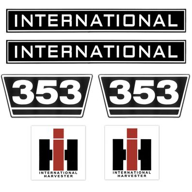 IHC International 353 Schwarz Weiß Klein Traktor Schlepper Aufkleber Klebefolie