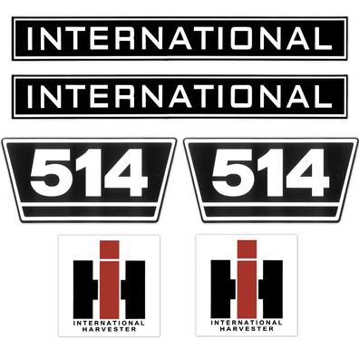 IHC International 514 Schwarz Weiß Klein Traktor Schlepper Aufkleber Klebefolie