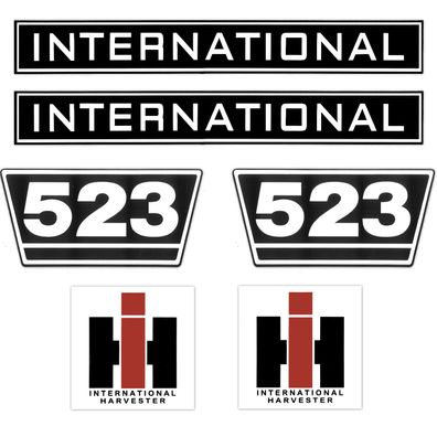 IHC International 523 Schwarz Weiß Klein Traktor Schlepper Aufkleber Klebefolie