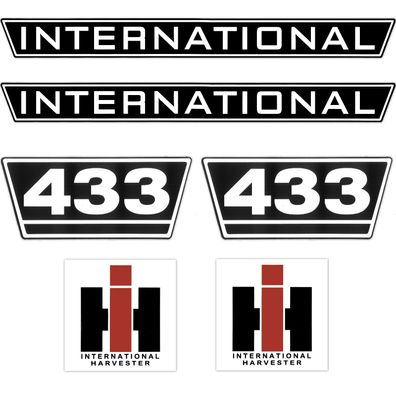 IHC International 433 Schwarz Weiß Groß Schlepper Traktor Aufkleber Klebefolie