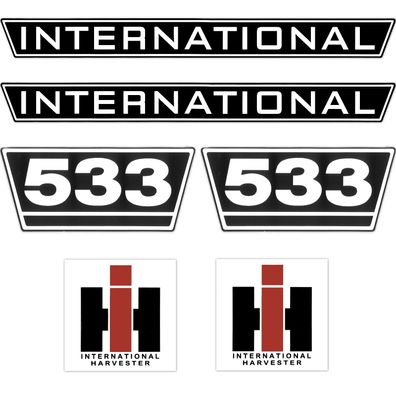 IHC International 533 Schwarz Weiß Groß Schlepper Traktor Aufkleber Klebefolie