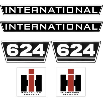 IHC International 624 Schwarz Weiß Groß Schlepper Traktor Aufkleber Klebefolie