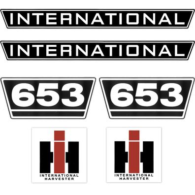 IHC International 653 Schwarz Weiß Groß Schlepper Traktor Aufkleber Klebefolie