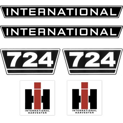 IHC International 724 Schwarz Weiß Groß Schlepper Traktor Aufkleber Klebefolie