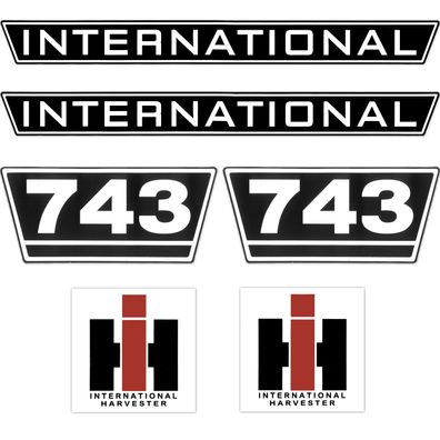 IHC International 743 Schwarz Weiß Groß Schlepper Traktor Aufkleber Klebefolie