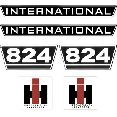 IHC International 824 Schwarz Weiß Groß Schlepper Traktor Aufkleber Klebefolie