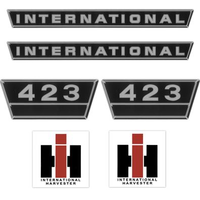 IHC International 423 Schwarz Silber Groß Schlepper Traktor Aufkleber Klebefolie