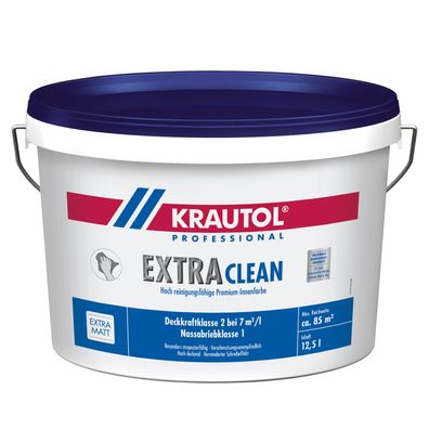 Krautol Wandfarbe Extra Clean weiß 12,5L - Liefermenge: 1 Eimer 12,5 L