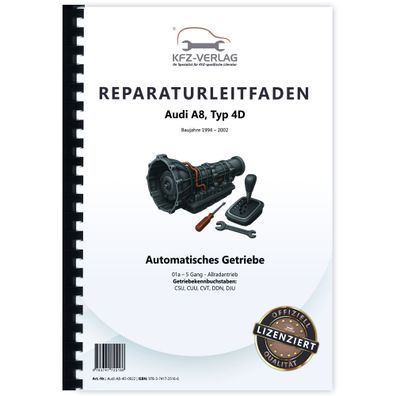 Audi A8 Typ 4D 1994-2002 5 Gang Schaltgetriebe 01A Kupplung Reparaturanleitung