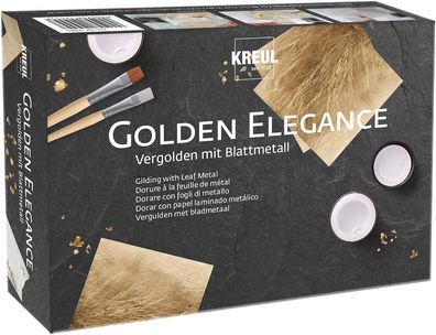 KREUL 99410 - Golden Elegance Vergolden mit Blattmetall, Anlegemilch, Überzugslack, P