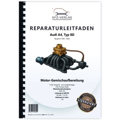 Audi A4 Typ 8D (94-02) Diesel Einspritz- Vorglühanlage 115 PS Reparaturanleitung