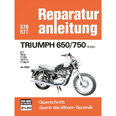 Triumph 650/750 6T/TR6/T120/TR7V/T140V 2 Zylinder Bj. ab 1963 Reparaturanleitung