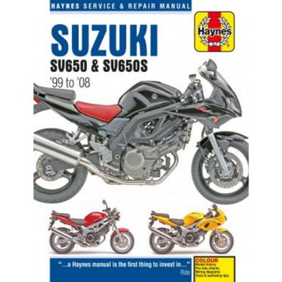 Suzuki Motorrad SV650 und SV650S (1999-2008) Reparaturanleitung Haynes