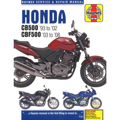 Honda Motorrad CB500 und CBF500 (1993-2008) Reparaturanleitung Haynes