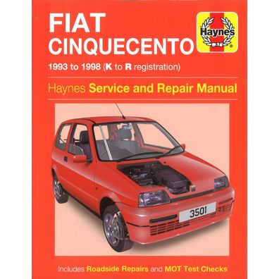Fiat Cinquecento 1993-1998 Benzin Motor 899cc 1108cc Reparaturanleitung Haynes
