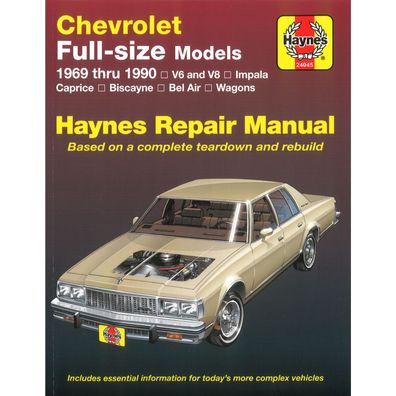 Chevrolet Impala Caprice Biscayne Bel Air 1969-1990 Reparaturanleitung Haynes
