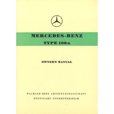 Mercedes-Benz W 120 type 180a 06.1957-07.1959 owners manual
