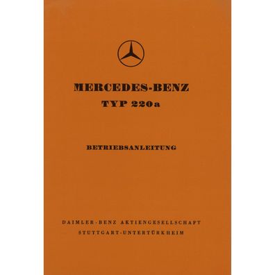 Mercedes-Benz W 180 Typ 220a 03.1954-04.1956 Bedienungsanleitung