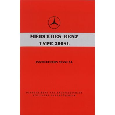 Mercedes-Benz W198 type 300SL Coupe 10.1958 - 02.1963 owners manual